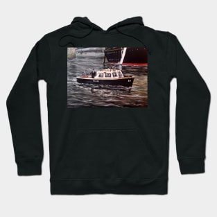 OLD STYLE POLICE DUTY BOAT ON THE RIVER THAMES Hoodie